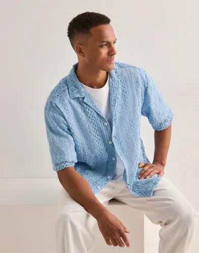 Only & Sons Onsnovak Rlx Resort Ss Lace Shirt Kortärmade skjortor Blå 
