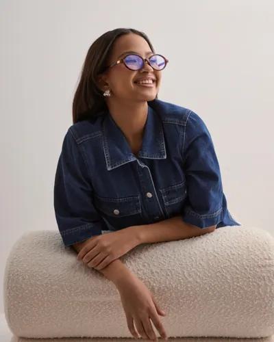 Only - Blå - Onlbelle S/S Shirt Dnm Gua Noos 