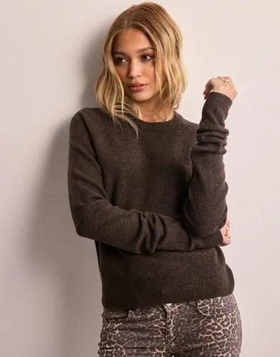 Nelly - Brun - Regular Round Neck Knit Sweater 