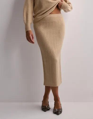 Only - Beige - Onljeanett Life Midi Rib Skirt Cc K 