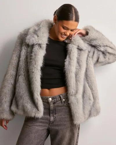 Only - Grå - Onlrubina Faux Fur Jacket Otw 