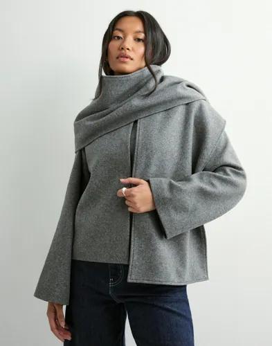 Only - Grå - Onlelba Life Scarf Jacket Cc Otw 