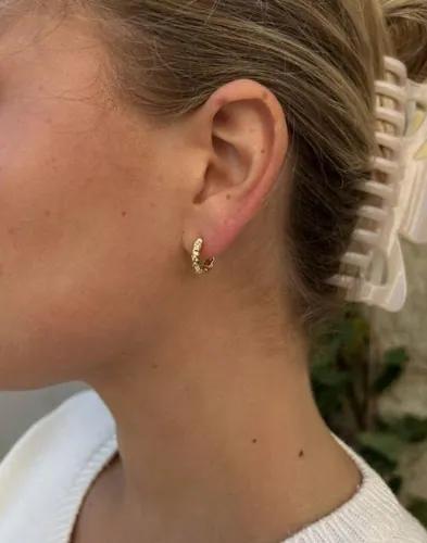 Muli Collection - Guld - 15mm Textured Hoops 