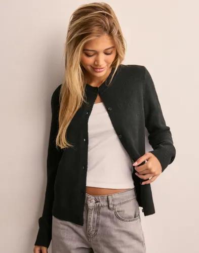 Pieces - Svart - Pcmalou Ls Knit Cardigan Noos Bc 