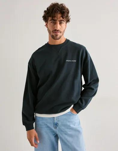 Lyle & Scott Script Brushback Crew Neck Sweatshirt Sweatshirts Blå 