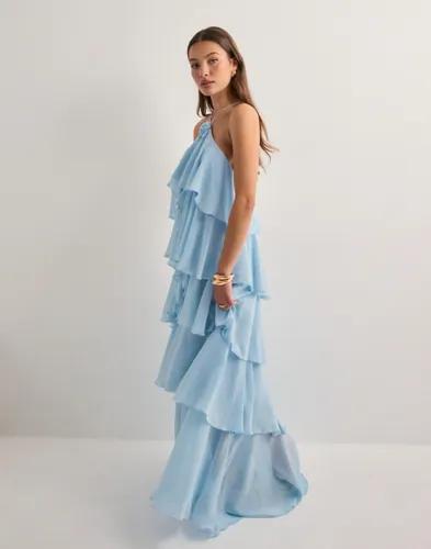 Vero Moda - Blå - Vmfelicia Slrouleau Ruffle Maxi Dre 
