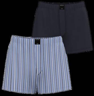Björn Borg Cotton Stretch Woven Boxers Shorts 2-pack Blå, XXL