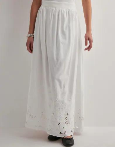 Selected Femme - Vit - Slfdahlia Hw Ankle Broderi Skirt B 