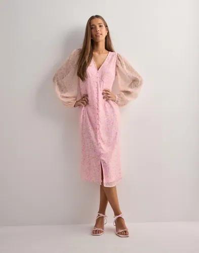 Vero Moda - Rosa - Vmsmilla Ls V-Neck Calf Dress Wvn G 