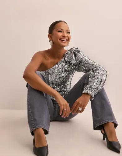 Vero Moda - Silver - Vmefi One Shoulder Ls Top Jrs 