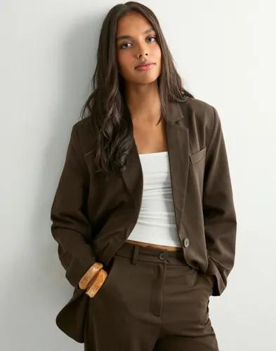 Pieces - Brun - Pckamil Ls Loose Blazer Noos Bc 
