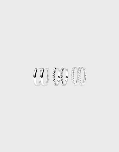 Muli Collection - Silver - 3-Pack Mini Huggie Hoops 