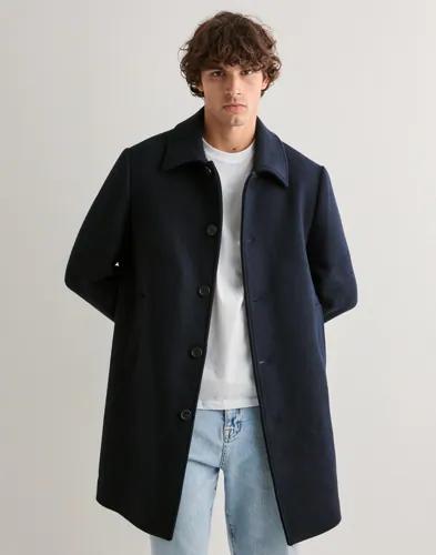 Selected Men Slharchive Wool Blend Car Coat Rockar Blå 