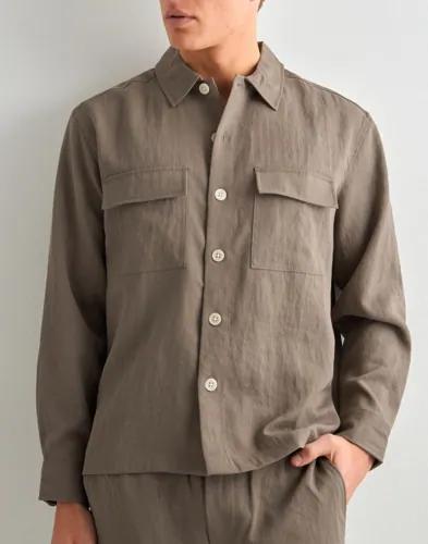 Only & Sons Onstrake Loose 0329 Ls Shirt Enfärgade skjortor Beige 