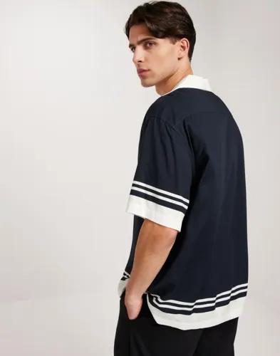 Selected Men Slhrelax-Bandana Shirt Ss Resort Kortärmade skjortor Svart 
