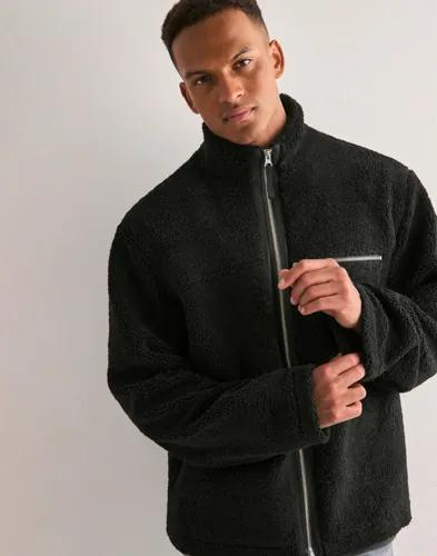 Neuw Zip Through Borg Fleecejackor Svart 
