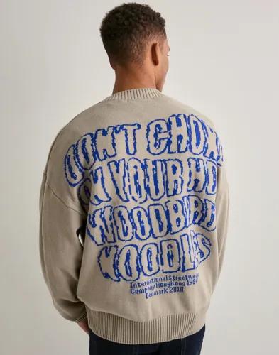 Woodbird WBKurt Wobbly Crew Stickade tröjor Beige