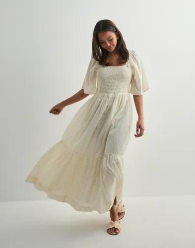 Selected Femme - Guld - Slfdora Ss Aop Ankle Dress B 