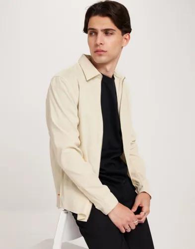 Ciszere Aden cord zip Tröjor med dragkedja Beige 