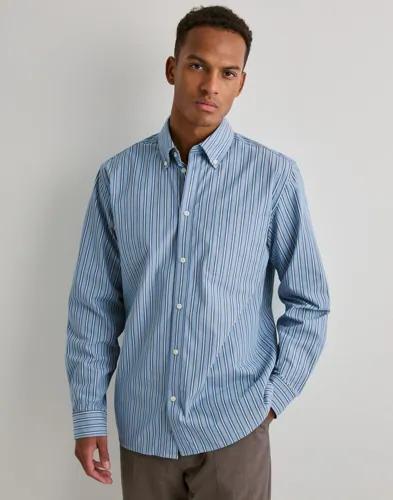 Les Deux Kent Stripe Poplin Shirt Enfärgade skjortor Blå