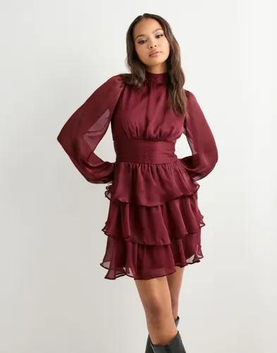 Vero Moda - Röd - Vmlauren Ls Short Dress Wvn Exp