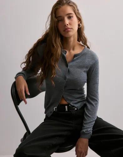 JDY - Grå - Jdypacific L/S Wool O-Neck Cardigan 