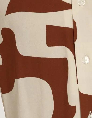 OAS Viscose Shirt Kortärmade skjortor Brun 