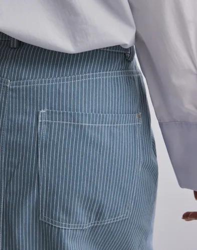 Only - Blå - Onlmerle Hw Lon Slit Stripe Skirt C 