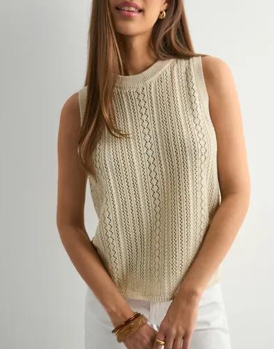 Pieces - Beige - Pcnuka Sl O-Neck Knit Noos Bc 