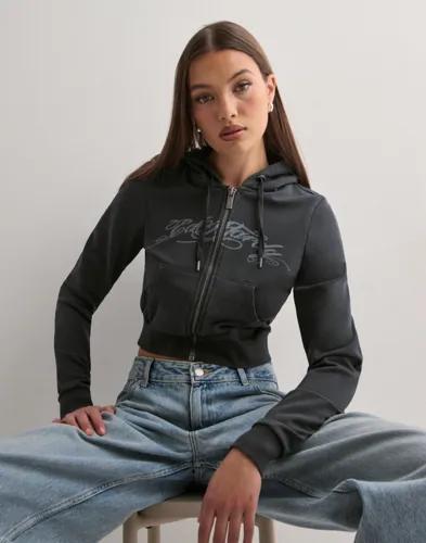 Ed Hardy - Svart - Womens Love Is Mystery Cropped Hoodie 