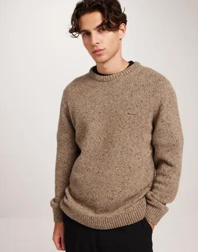 1682 Neps Wool C-Neck Stickade tröjor Brun 