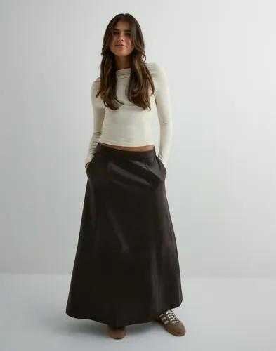 Vero Moda - Brun - Vmolive Hw Coated Ankle Skirt Prm 