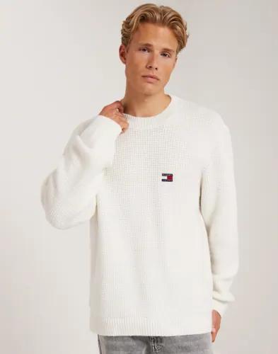 Tommy Jeans Tjm Reg Waffle Sweater Sweatshirts Vit 