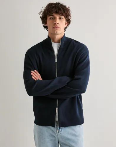 Selected Men Slhteller Fn Relaxed Zip Cardigan N Cardigans & Koftor Blå 