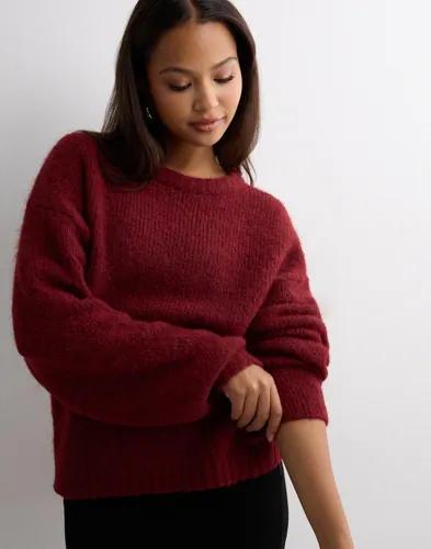 Nelly - Röd - Fuzzy Knit Sweater 
