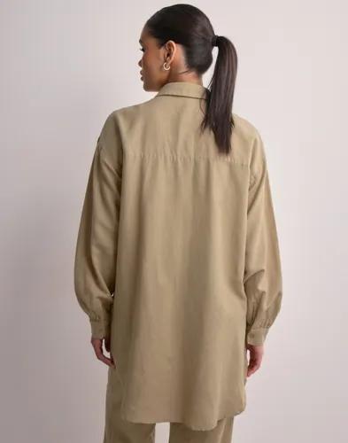 Pieces - Beige - Pcmilano Ls Loose Shirt 
