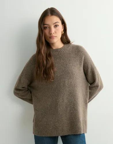 Only - Brun - Onlhazel Ls Highneck Overs Pull Knt 