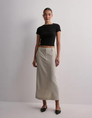 Vero Moda - Beige - Vmtroian Mw 7/8 Slit Skirt 