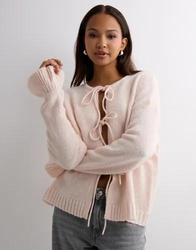 Pieces - Rosa - Pcjimma Ls O-Neck Tie Knit Cardigan 
