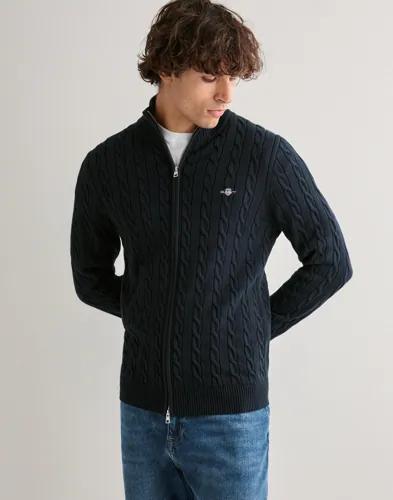 Gant Cotton Cable Zipped Cardigan Cardigans & Koftor Blå 