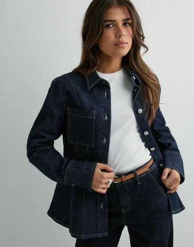 Only - Blå - Onlrosie L/S Fitted Dnm Jacket Gua 