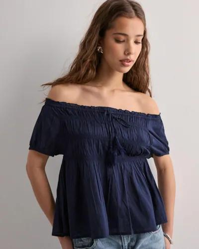 Nelly - Blå - Tassel Blouse 