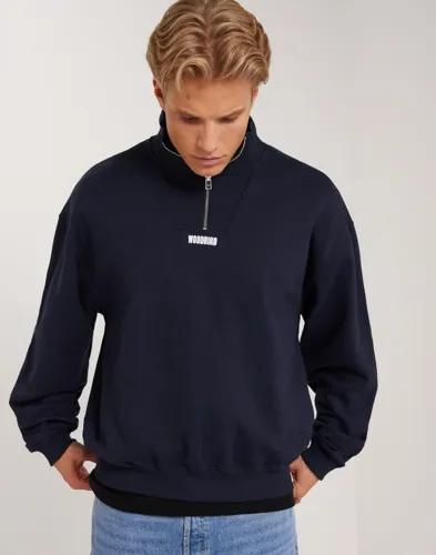 Woodbird WBLee Half Zip Tröjor med dragkedja Blå 