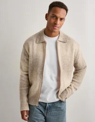 Les Deux Gannon Gradient Zipper Cardigan Cardigans & Koftor Beige