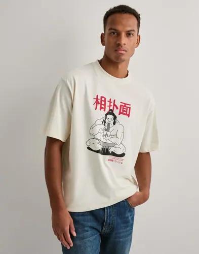 Woodbird WBBaine Sumo Tee T-shirts med tryck Vit