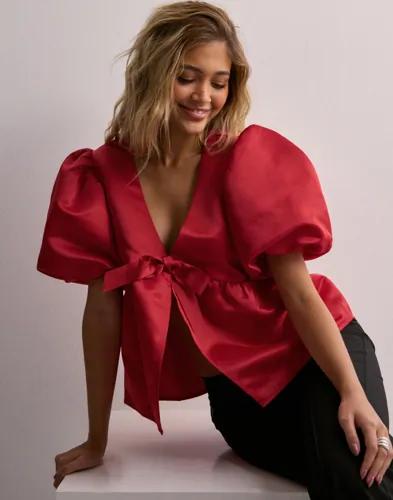 Nelly - Röd - Fancy Puff Blouse 