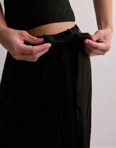 JJXX - Svart - Jxocean Linen Blend Wrap Skirt Wvn 