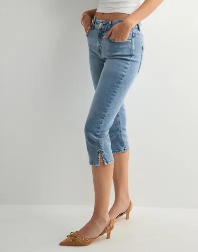 Only - Blå - Onlblush Mw Slit Capri Dnm Pim Noos