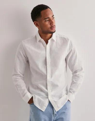 Only & Sons Onscaiden Life Ls Solid Linen Shirt Gröna skjortor Vit 