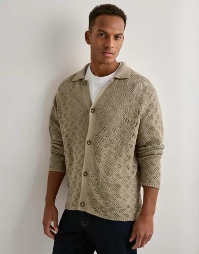 Les Deux Eloi Knit Shirt Kortärmade skjortor Beige